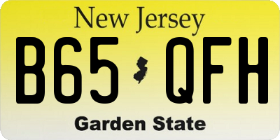 NJ license plate B65QFH