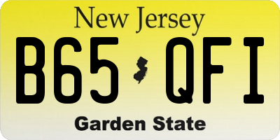 NJ license plate B65QFI