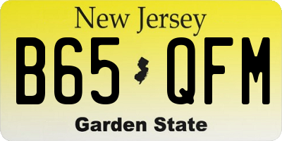 NJ license plate B65QFM