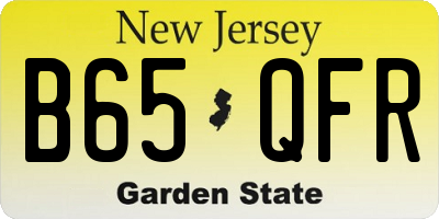 NJ license plate B65QFR