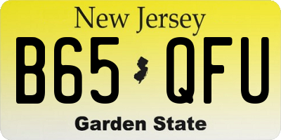 NJ license plate B65QFU
