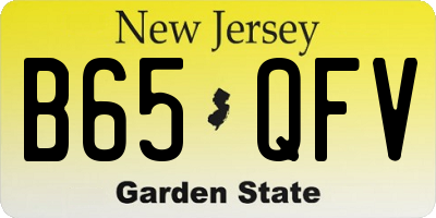 NJ license plate B65QFV