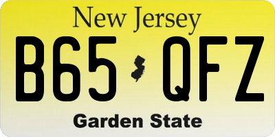 NJ license plate B65QFZ