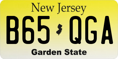 NJ license plate B65QGA
