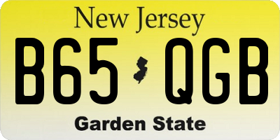 NJ license plate B65QGB