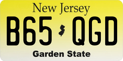 NJ license plate B65QGD