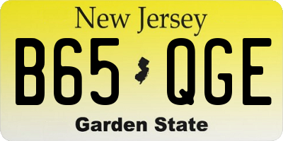 NJ license plate B65QGE