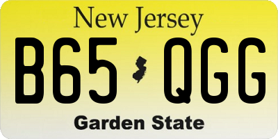 NJ license plate B65QGG