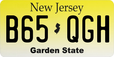 NJ license plate B65QGH