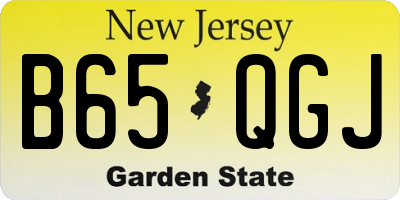 NJ license plate B65QGJ