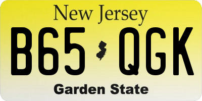 NJ license plate B65QGK