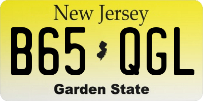 NJ license plate B65QGL