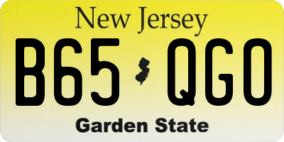 NJ license plate B65QGO
