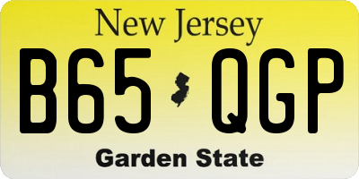 NJ license plate B65QGP
