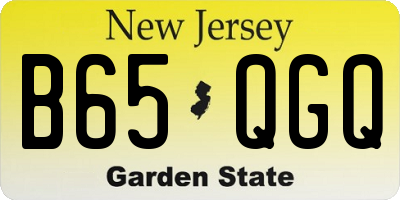 NJ license plate B65QGQ