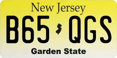NJ license plate B65QGS