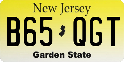 NJ license plate B65QGT