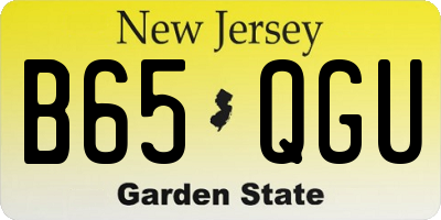 NJ license plate B65QGU