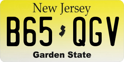 NJ license plate B65QGV