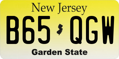 NJ license plate B65QGW