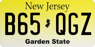 NJ license plate B65QGZ
