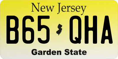NJ license plate B65QHA