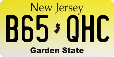 NJ license plate B65QHC