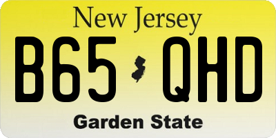 NJ license plate B65QHD