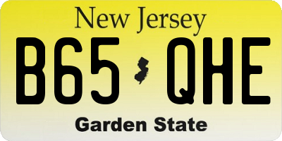 NJ license plate B65QHE