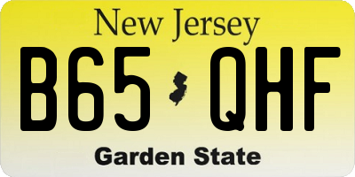 NJ license plate B65QHF