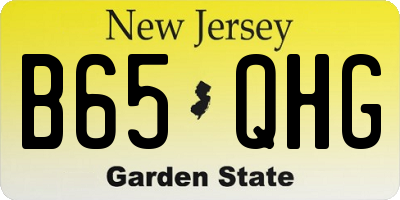 NJ license plate B65QHG