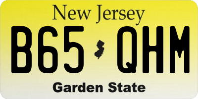 NJ license plate B65QHM