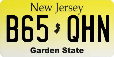 NJ license plate B65QHN