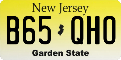 NJ license plate B65QHO