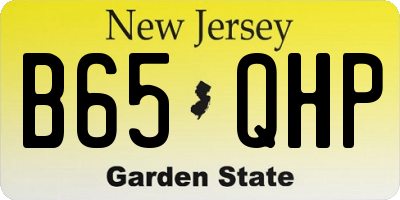 NJ license plate B65QHP