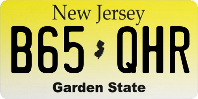 NJ license plate B65QHR