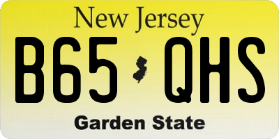 NJ license plate B65QHS