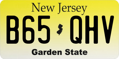 NJ license plate B65QHV