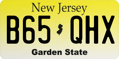 NJ license plate B65QHX