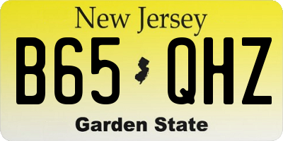 NJ license plate B65QHZ
