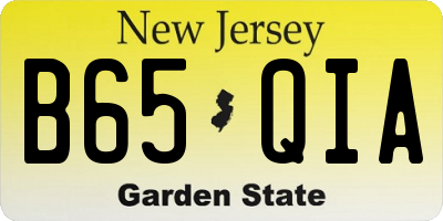 NJ license plate B65QIA