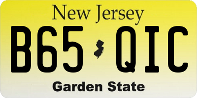 NJ license plate B65QIC