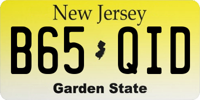 NJ license plate B65QID