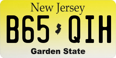 NJ license plate B65QIH