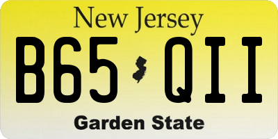 NJ license plate B65QII