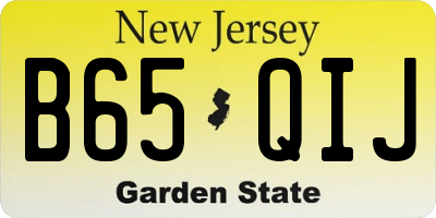 NJ license plate B65QIJ