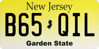 NJ license plate B65QIL