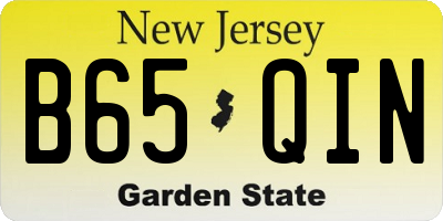 NJ license plate B65QIN