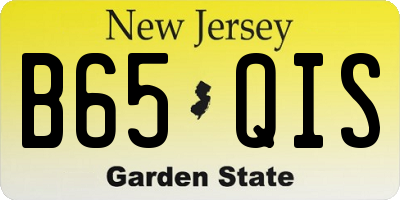 NJ license plate B65QIS