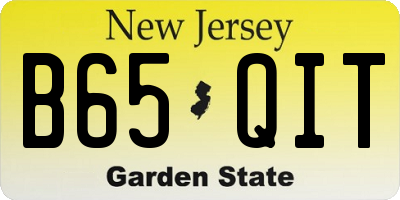 NJ license plate B65QIT